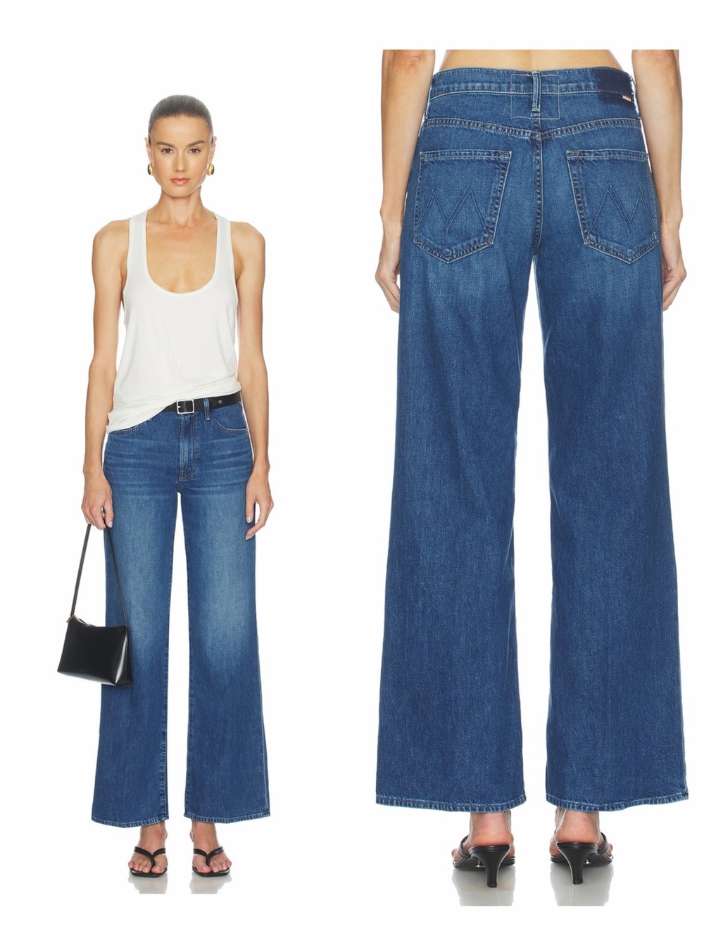 MOTHER The Mid Rise Maven Skimp Jeans Big Tipper Wide Leg Size 26 New